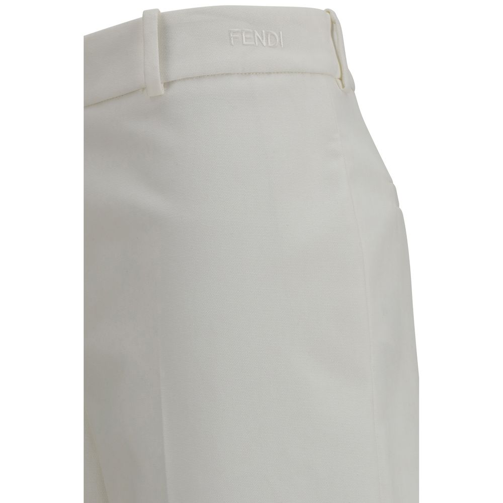Fendi White Cotton Women's Pants
