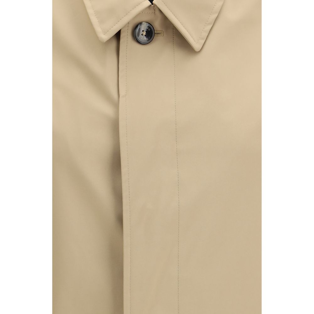 Herno Beige Polyester Trench Men's Coat