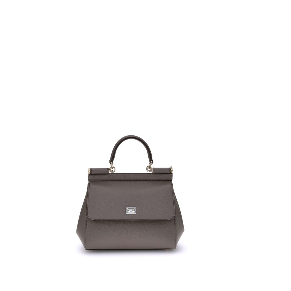 Dolce & Gabbana Gray Calf Leather Bos Taurus Shoulder Women's Bag