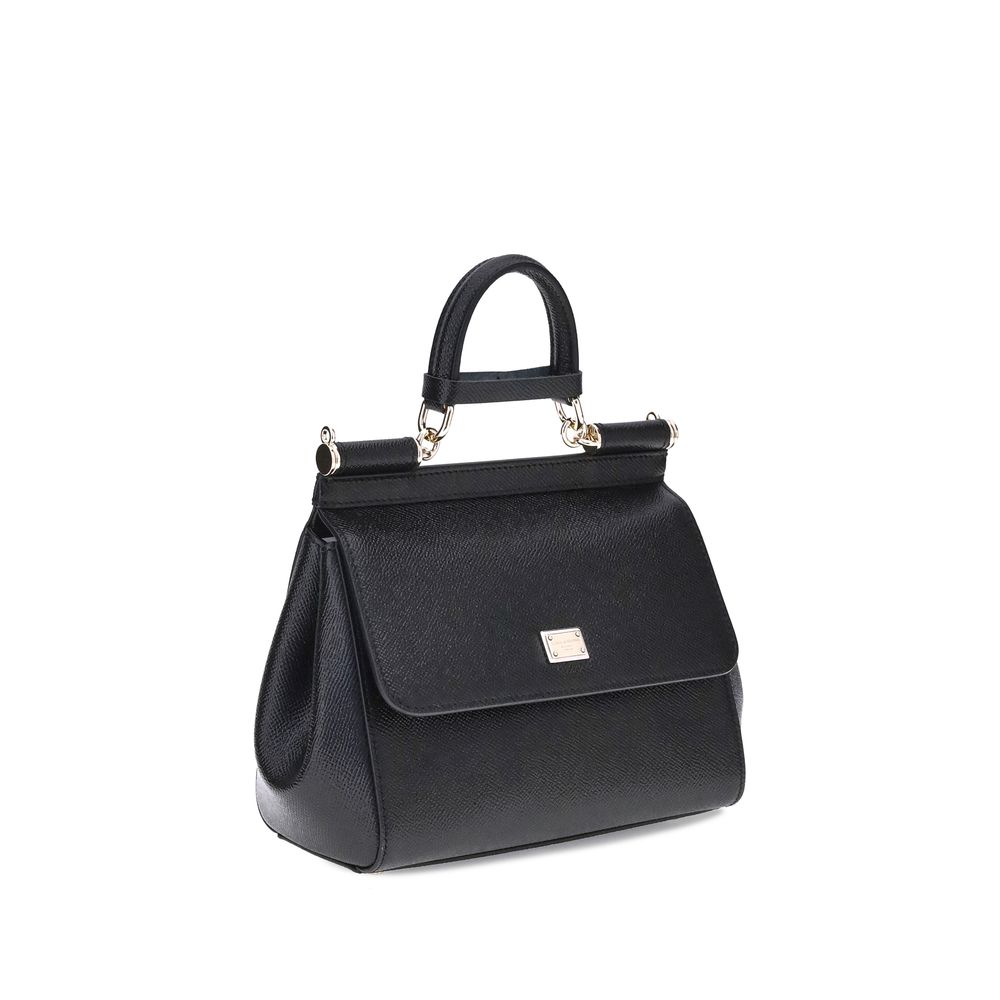 Dolce & Gabbana Black Calf Leather Bos Taurus Shoulder Women's Bag