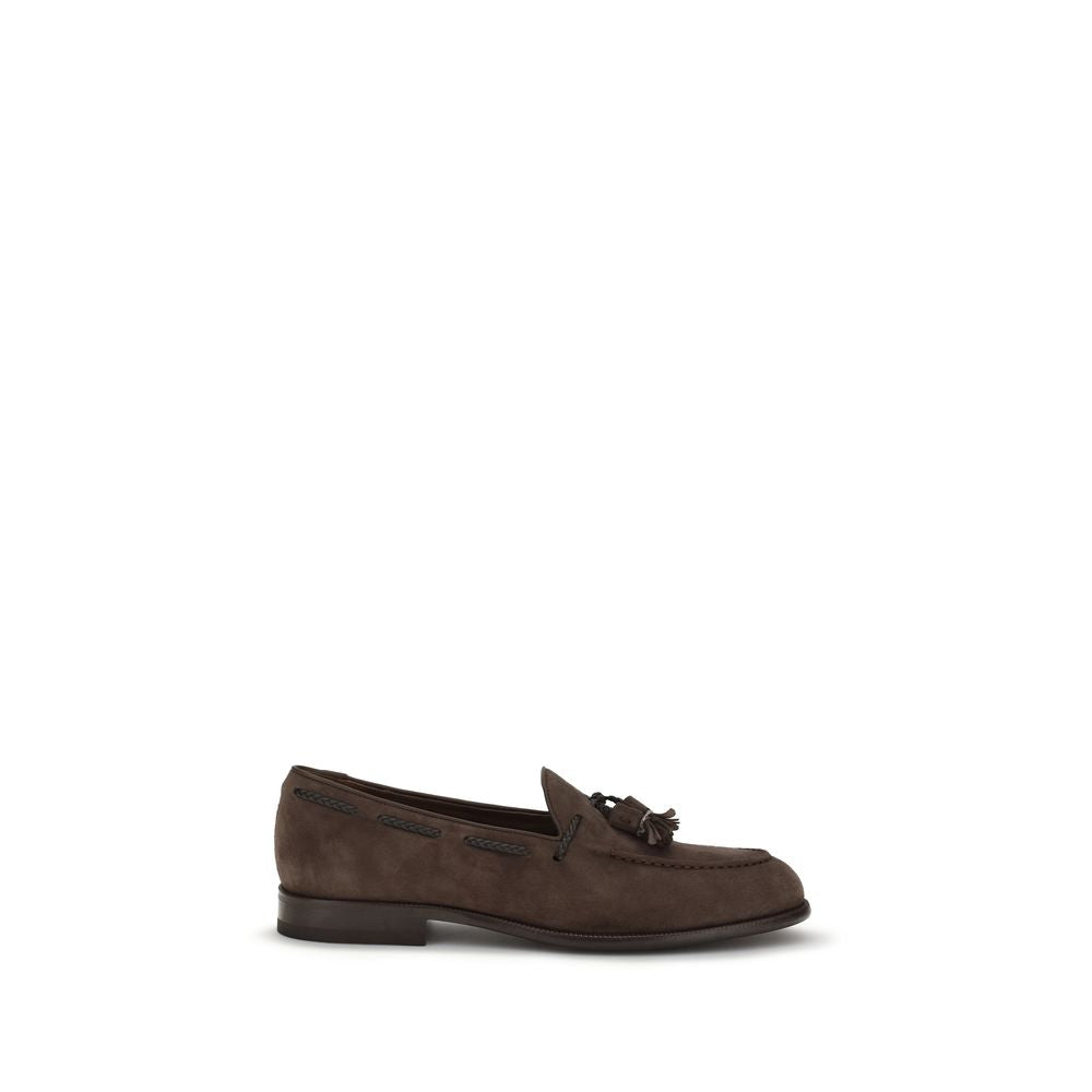 Fratelli Rossetti Brown Calf Leather Bos Taurus Slip-On Men's Loafers