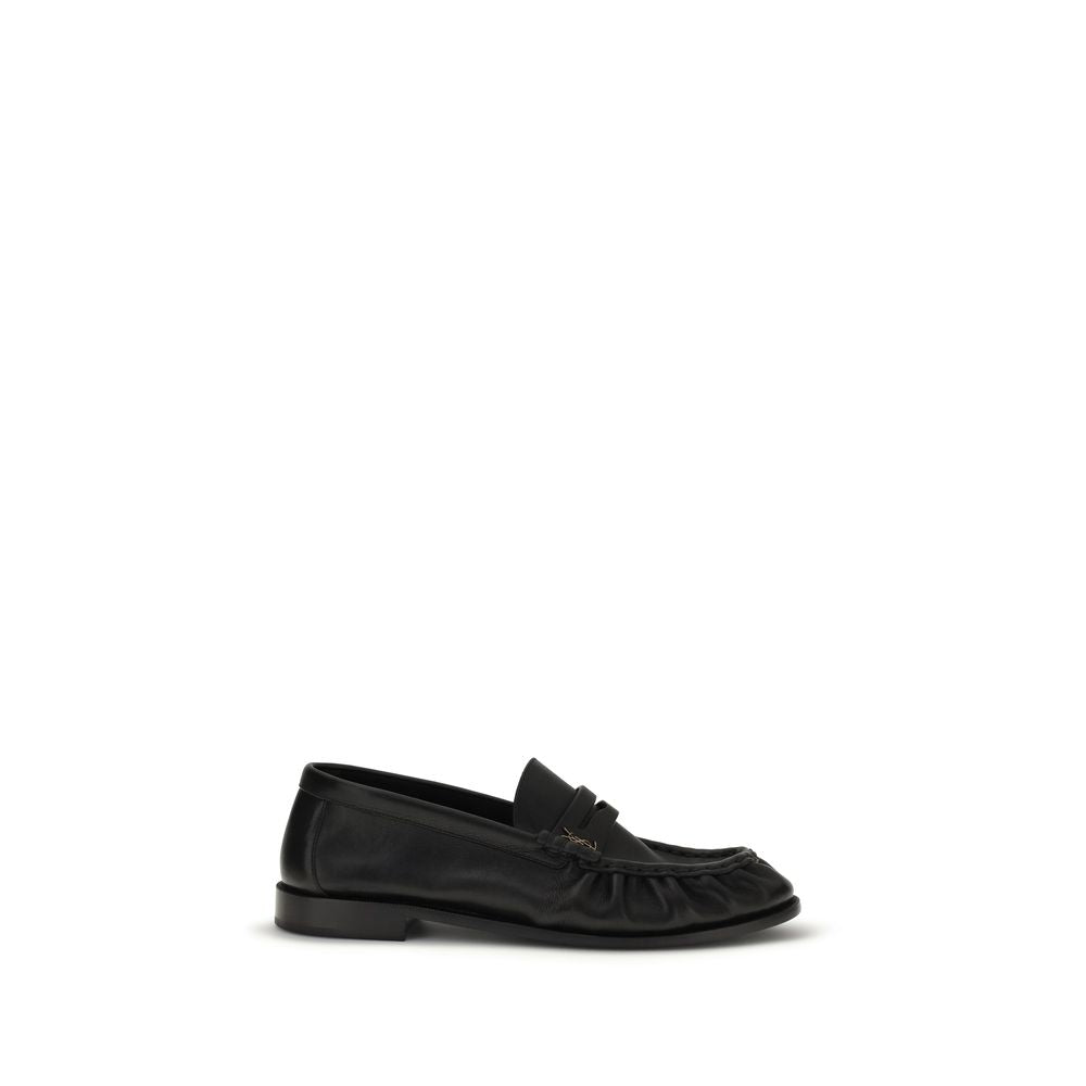 Saint Laurent Black Calf Leather Bos Taurus Slip-On Men's Loafers