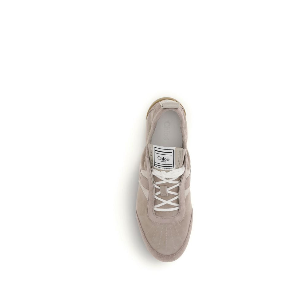 Chloé Beige Calf Leather Bos Taurus Athletic Women's Sneakers