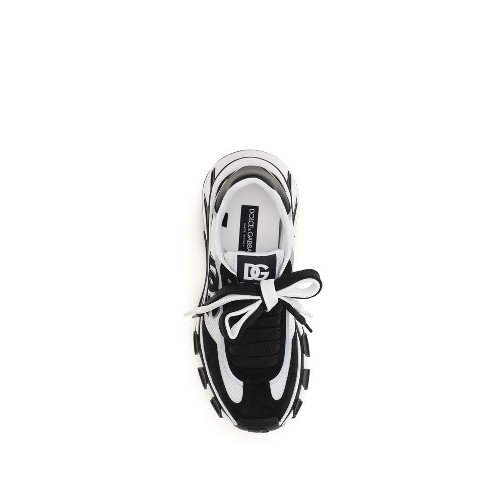 Dolce & Gabbana Black Calf Leather Bos Taurus Athletic Men's Sneakers