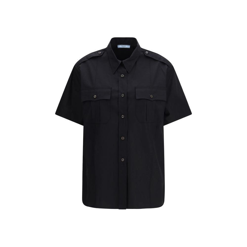 Prada Black Cotton Shortsleeve Women's Shirt
