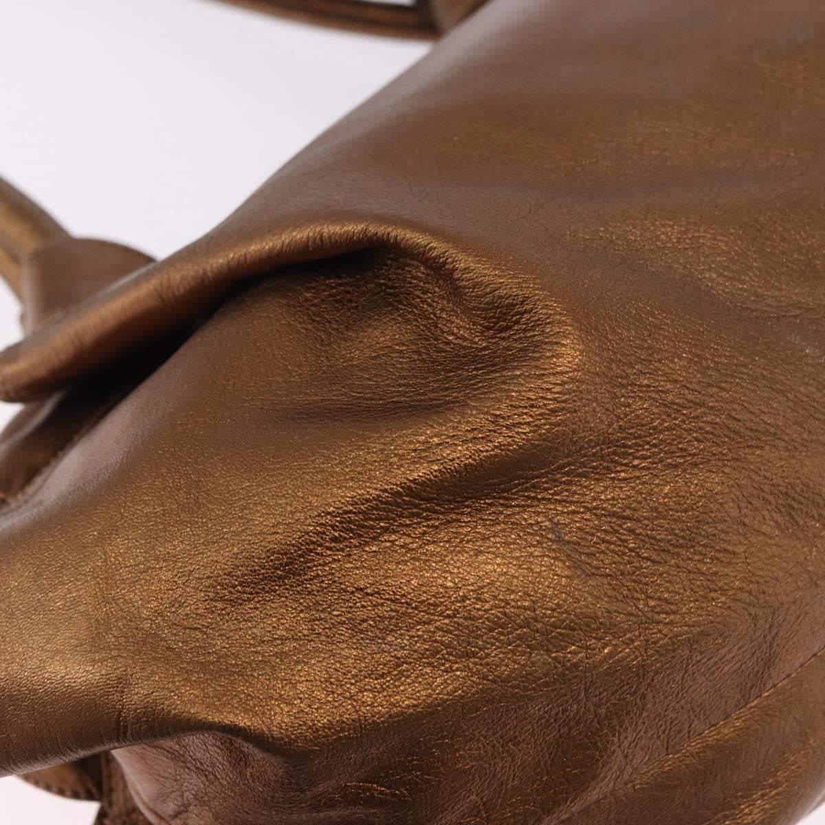 Loewe Anagram Logo Nappa Aire Hand Leather Gold Leather Handbag (Pre-Owned)