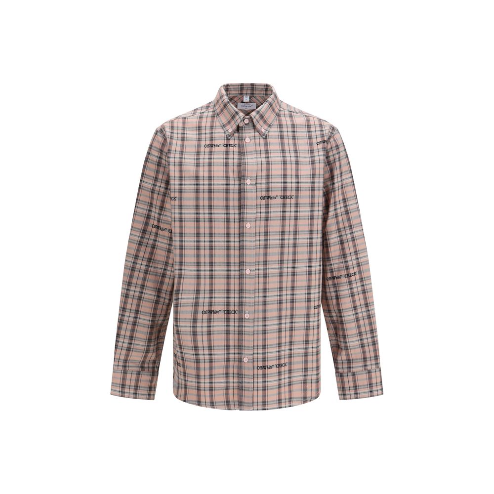 Off-White Multicolor Cotton Pattern Men's Shirt