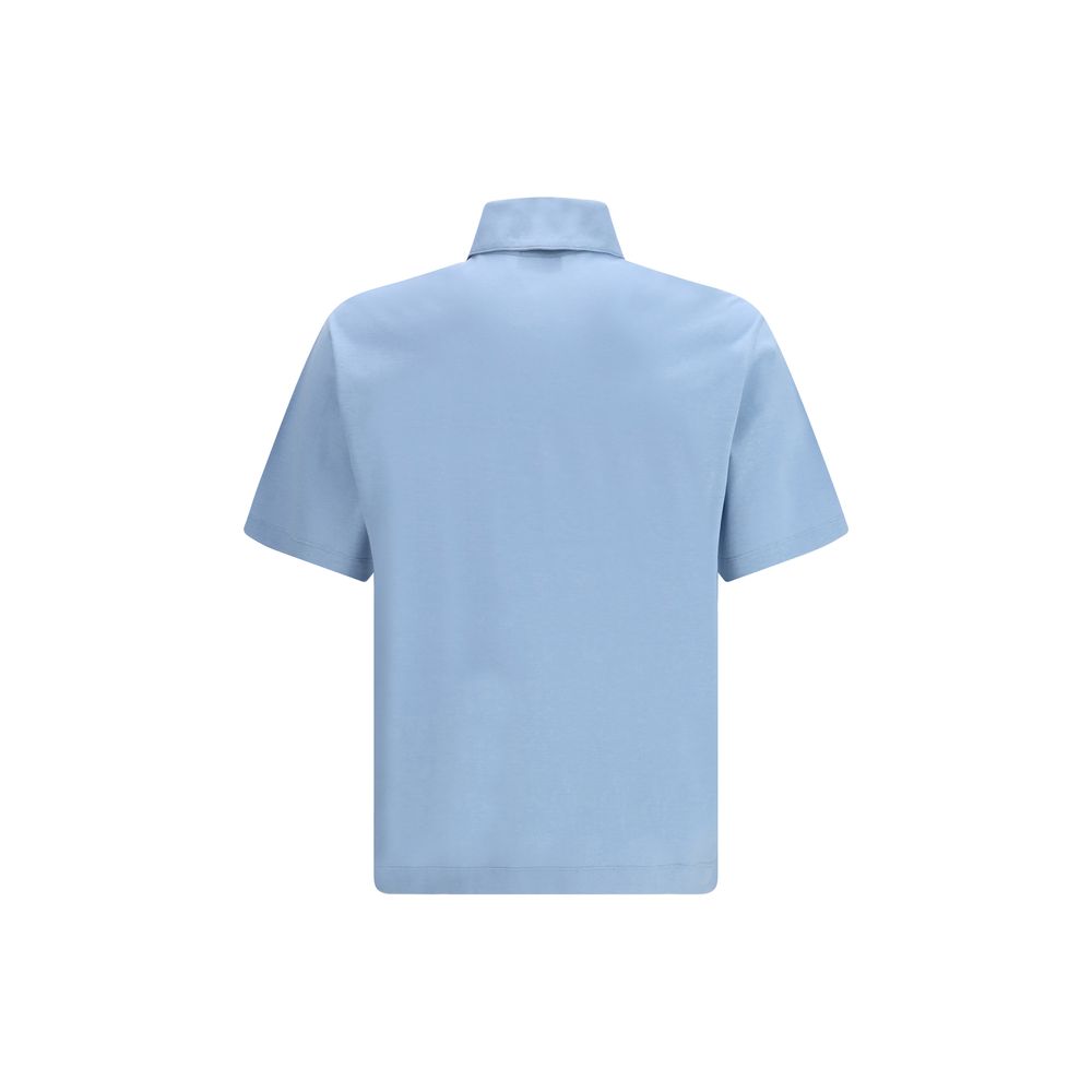 Ferragamo Blue Cotton Polo Men's Shirt