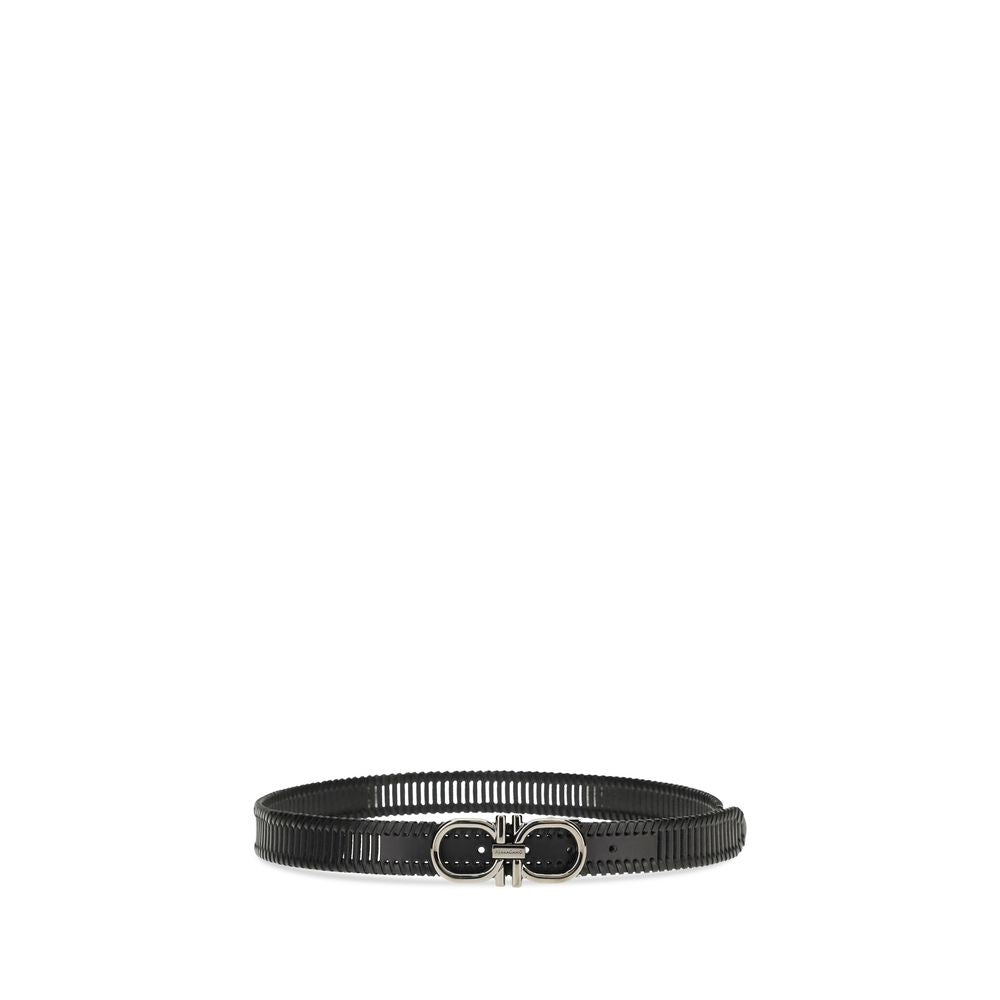 Ferragamo Black Calf Leather Bos Taurus Regular Men's Belt