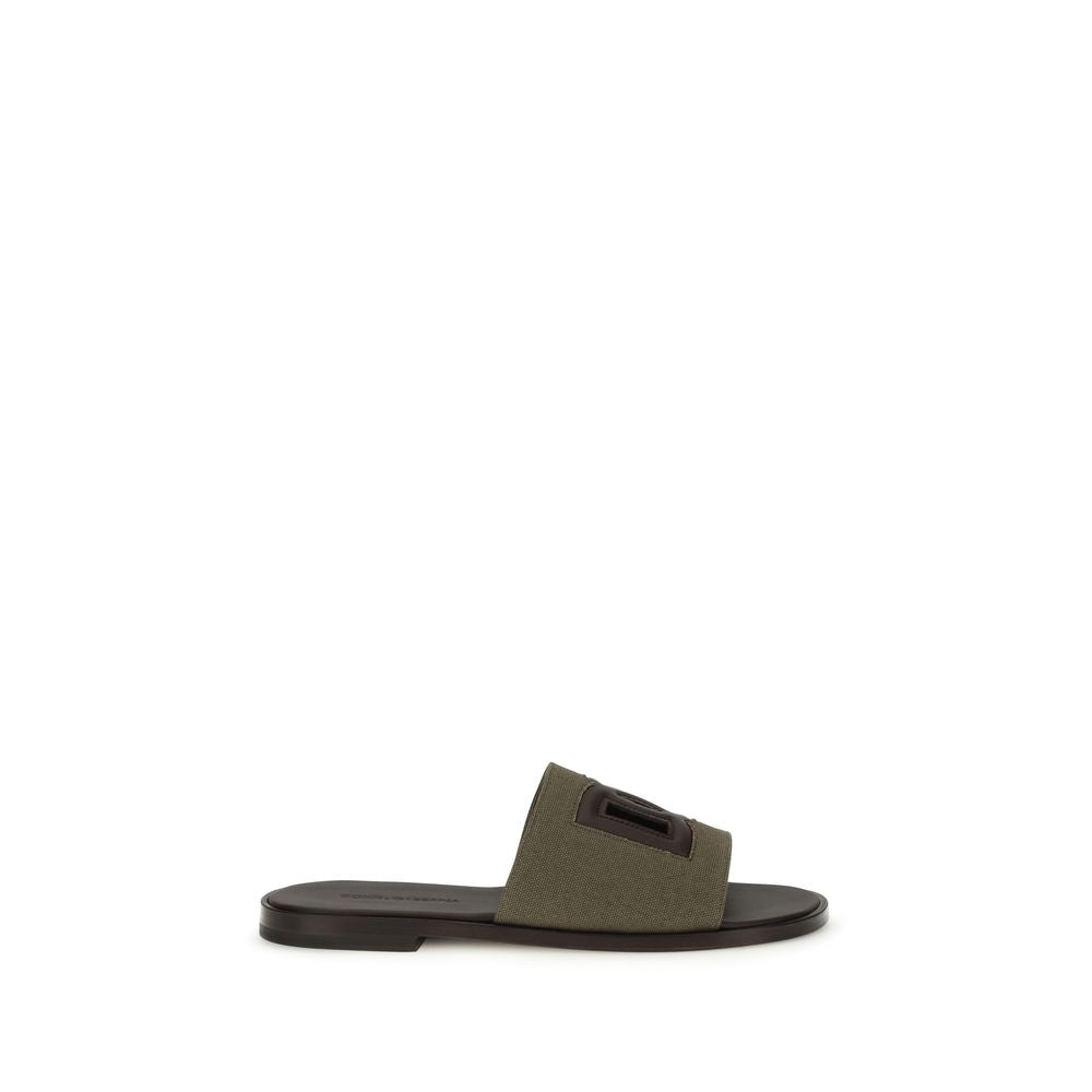 Dolce & Gabbana Bicolor Cotton Flat Men's Sandals