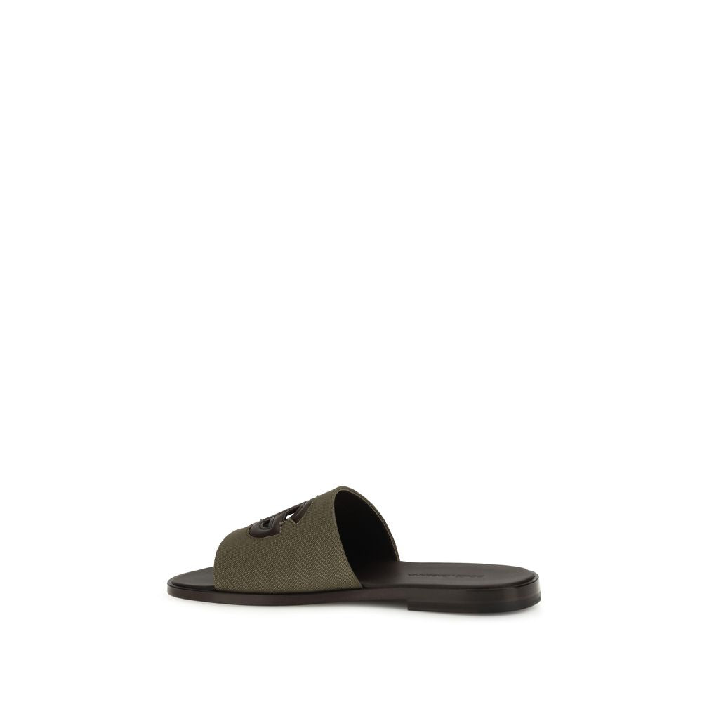 Dolce & Gabbana Bicolor Cotton Flat Men's Sandals