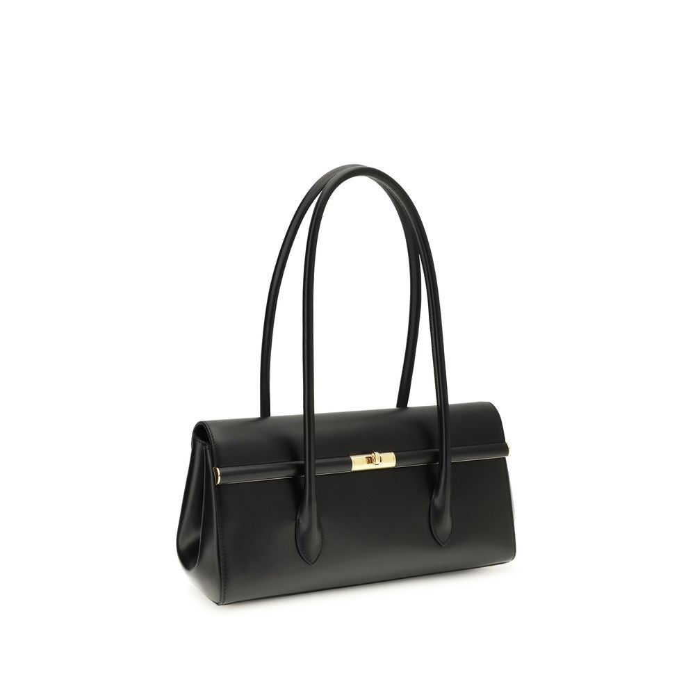 Dolce & Gabbana Black Calf Leather Bos Taurus Shoulder Women's Bag