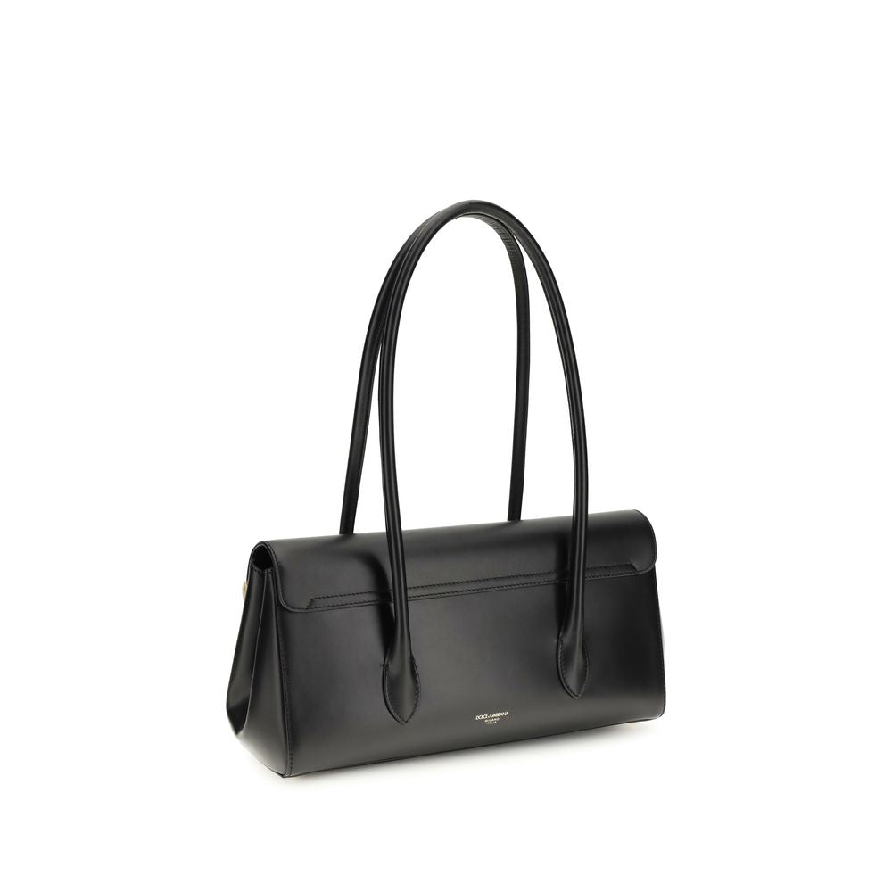 Dolce & Gabbana Black Calf Leather Bos Taurus Shoulder Women's Bag