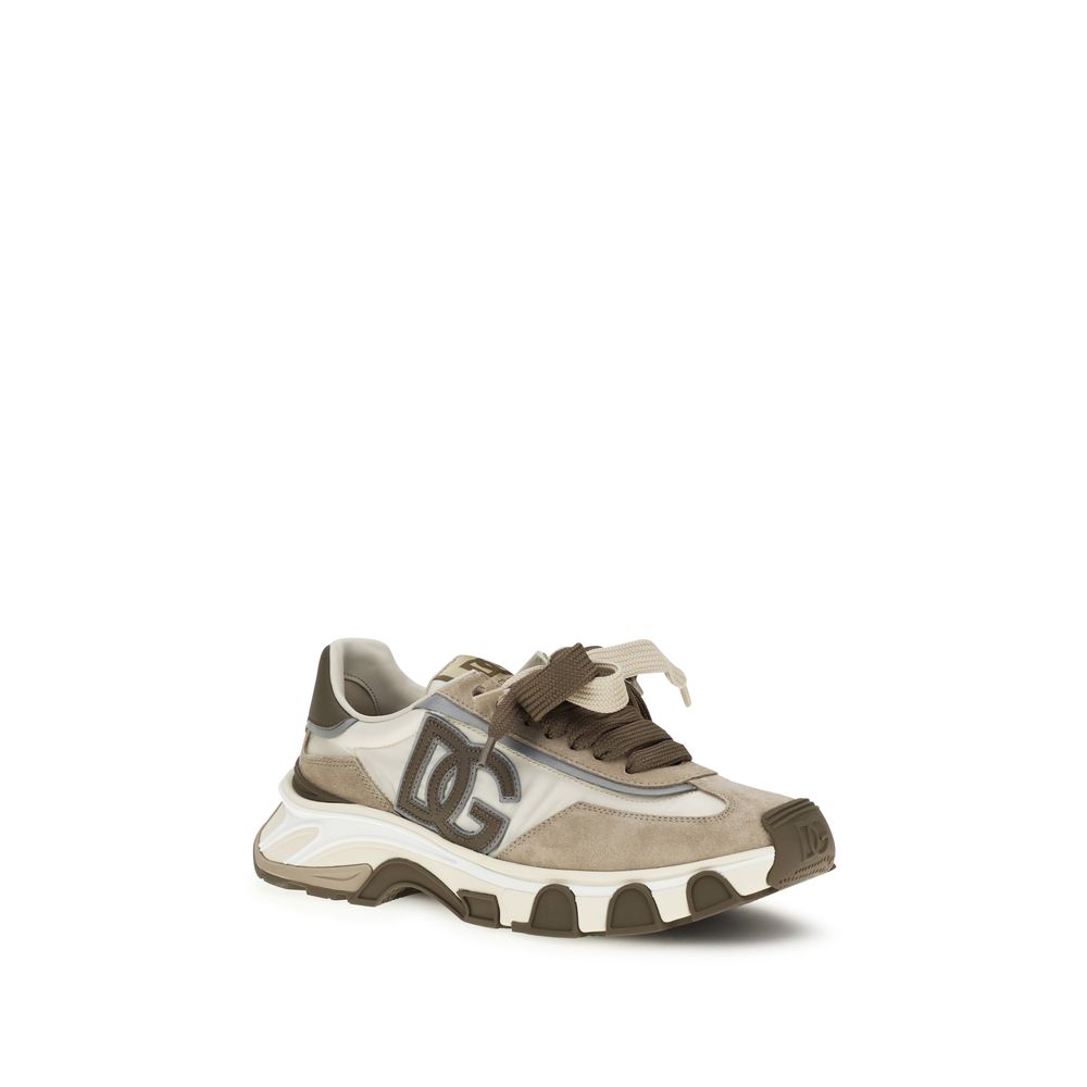 Dolce & Gabbana Multicolor Calf Leather Bos Taurus Athletic Men's Sneakers