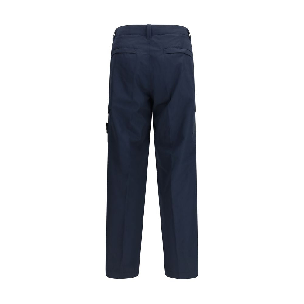 Stone Island Blue Cotton Cargo Men's Pants
