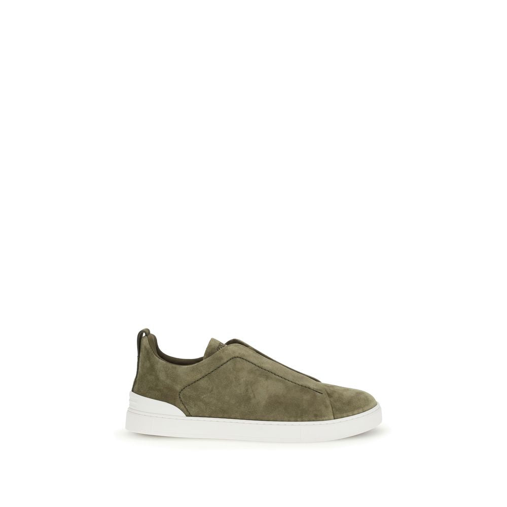ZEGNA Bicolor Calf Leather Bos Taurus Low Top Men's Sneakers