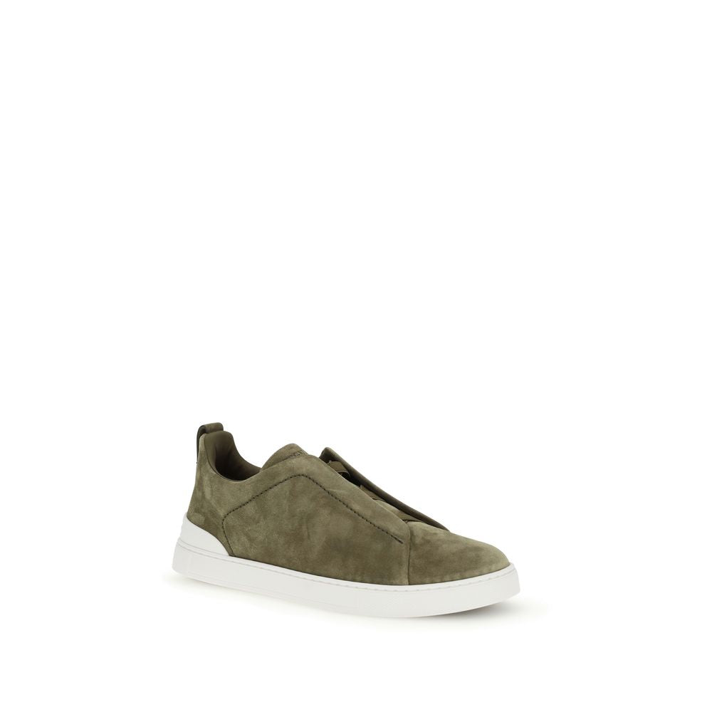 ZEGNA Bicolor Calf Leather Bos Taurus Low Top Men's Sneakers