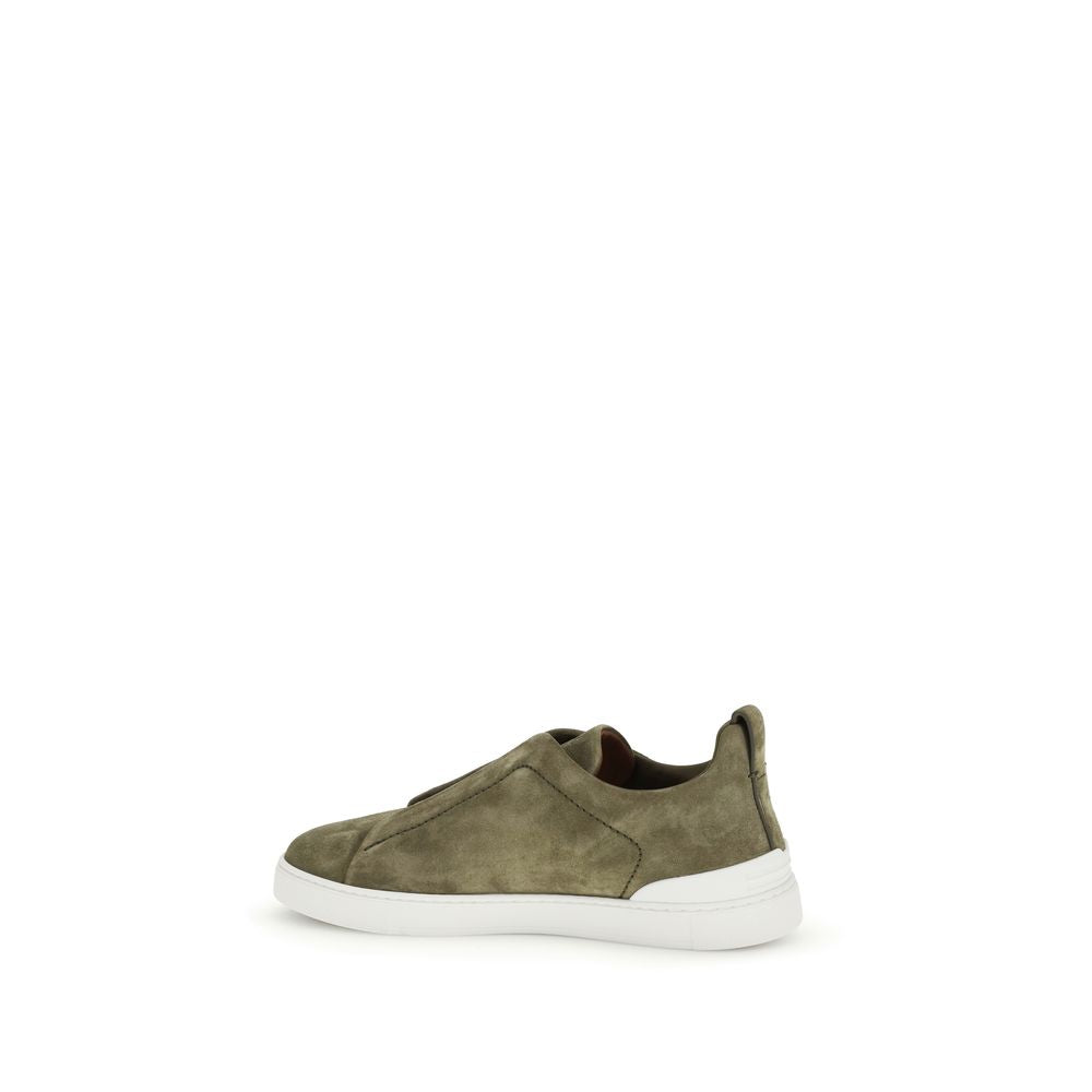 ZEGNA Bicolor Calf Leather Bos Taurus Low Top Men's Sneakers