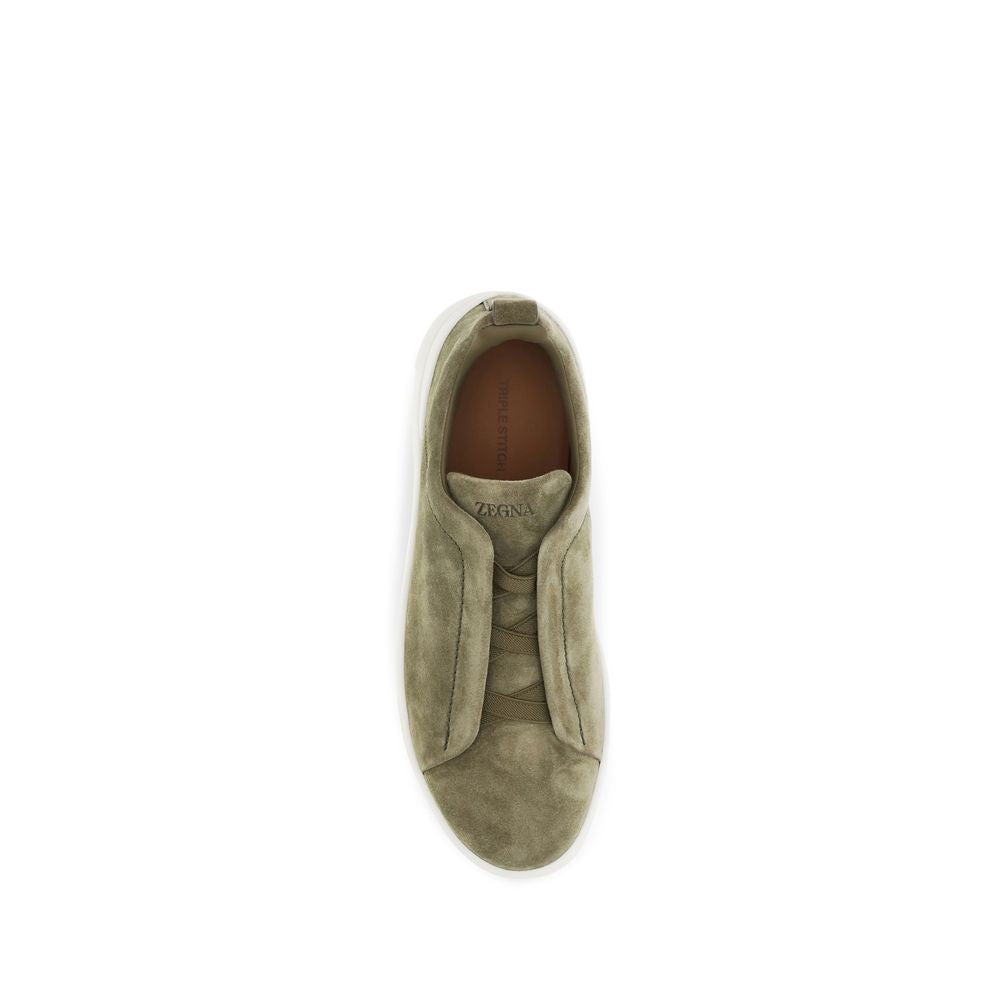 ZEGNA Bicolor Calf Leather Bos Taurus Low Top Men's Sneakers