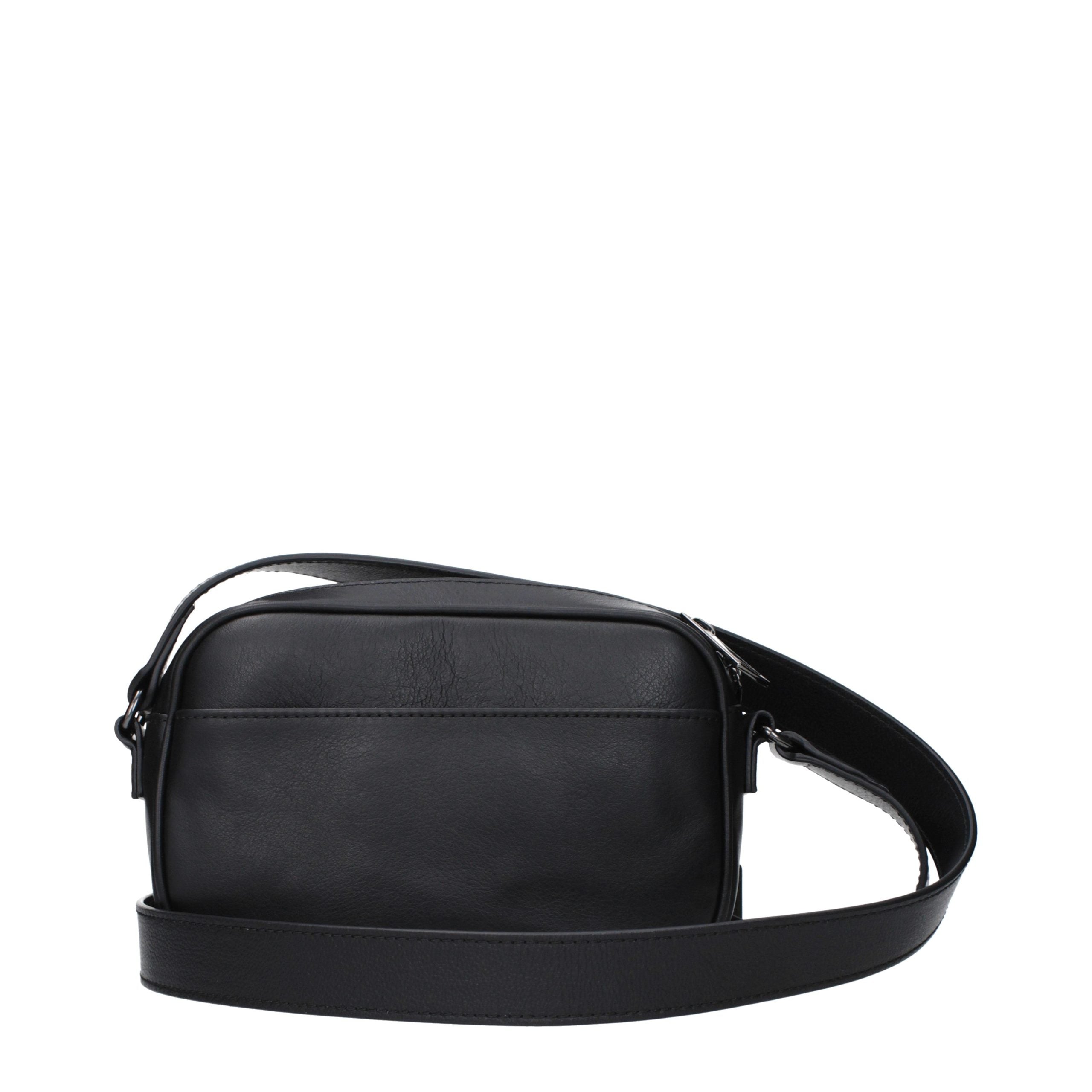 Roberto Cavalli Black Leather Crossbody Men's Bag