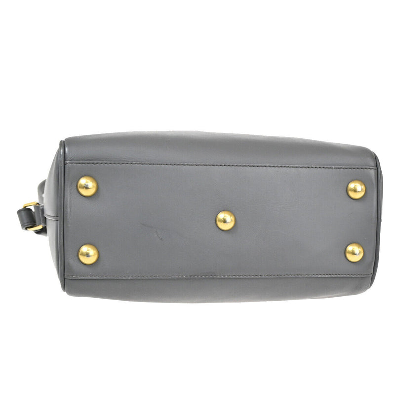 Saint Laurent Duffle Grey Leather Handbag (Pre-Owned)