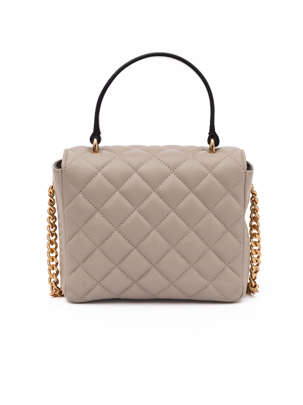 Versace Taupe Quilted Leather Women's Handbag