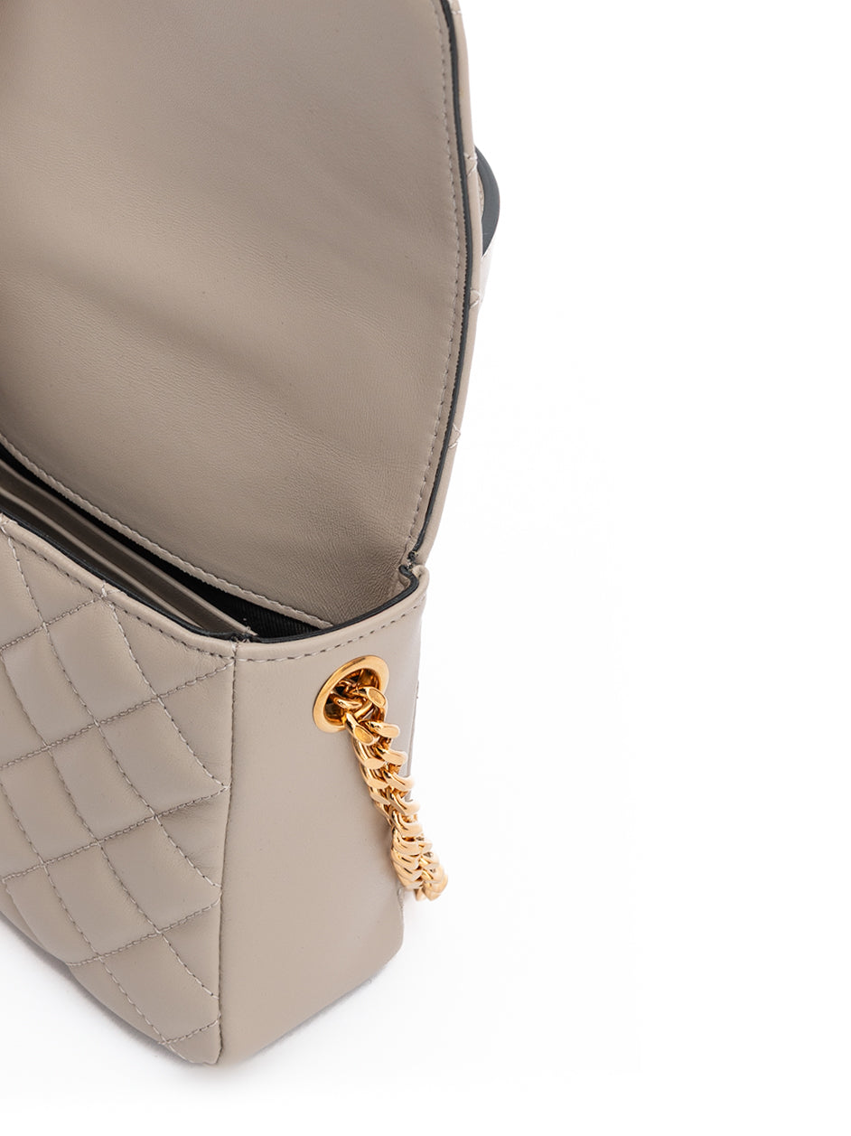 Versace Taupe Quilted Leather Women's Handbag