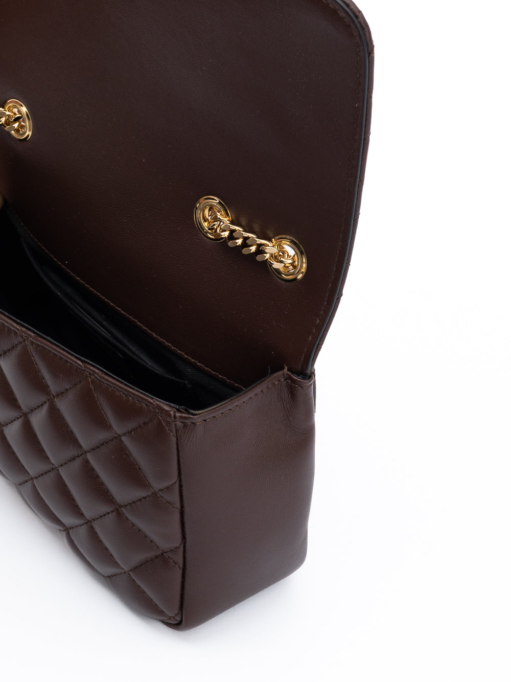 Versace Brown Quilted Leather Shoulder Strap Women's Bag