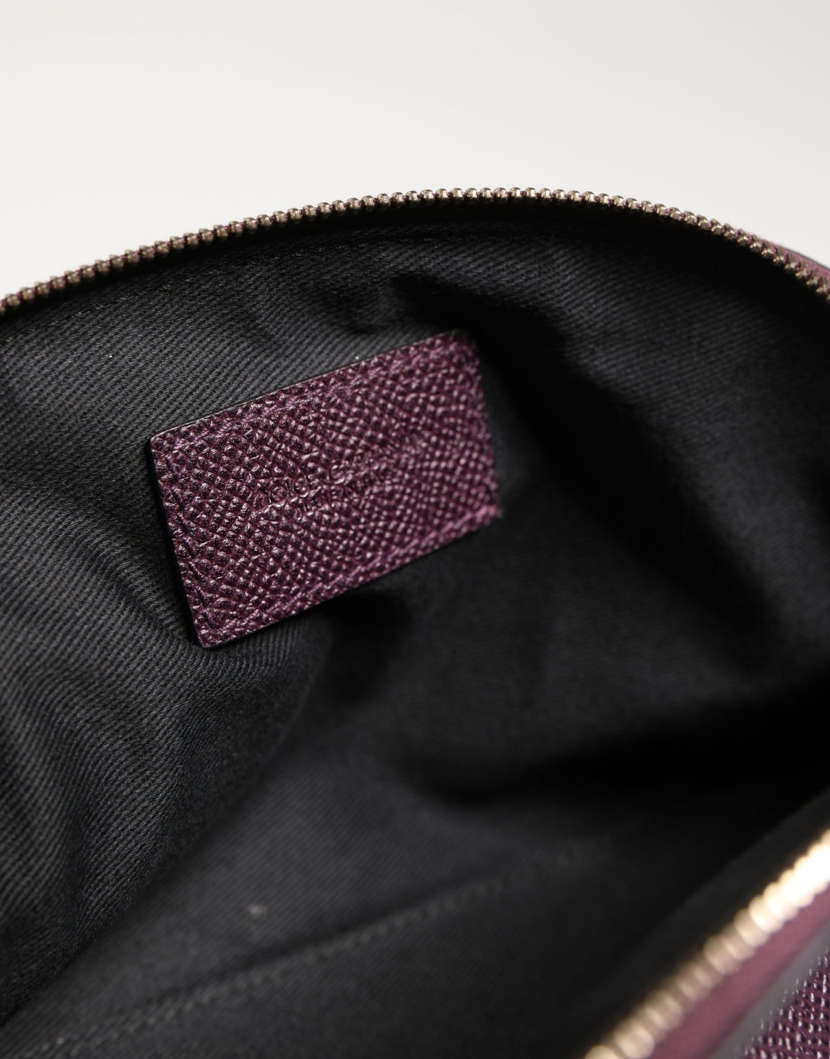 Dolce & Gabbana Dark Purple Leather DG Logo Zip Around Hand Purse Women's Wallet