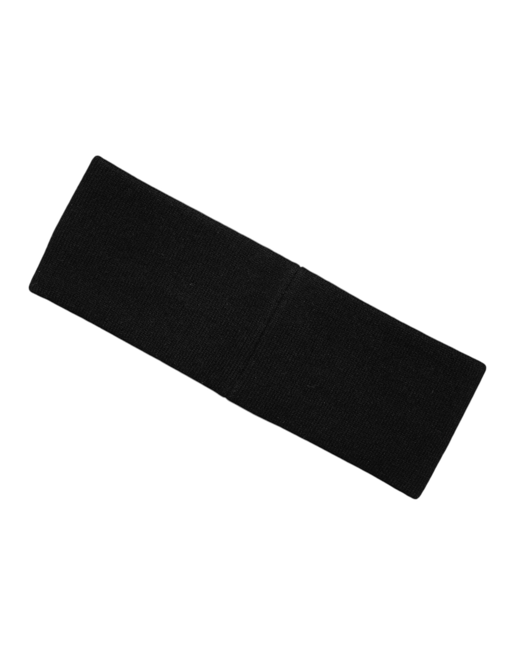 Dolce & Gabbana Men Black White Cashmere Logo Head Band Men's Hat