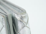 Bottega Veneta Intrecciato Silver Leather Wallet  (Pre-Owned)