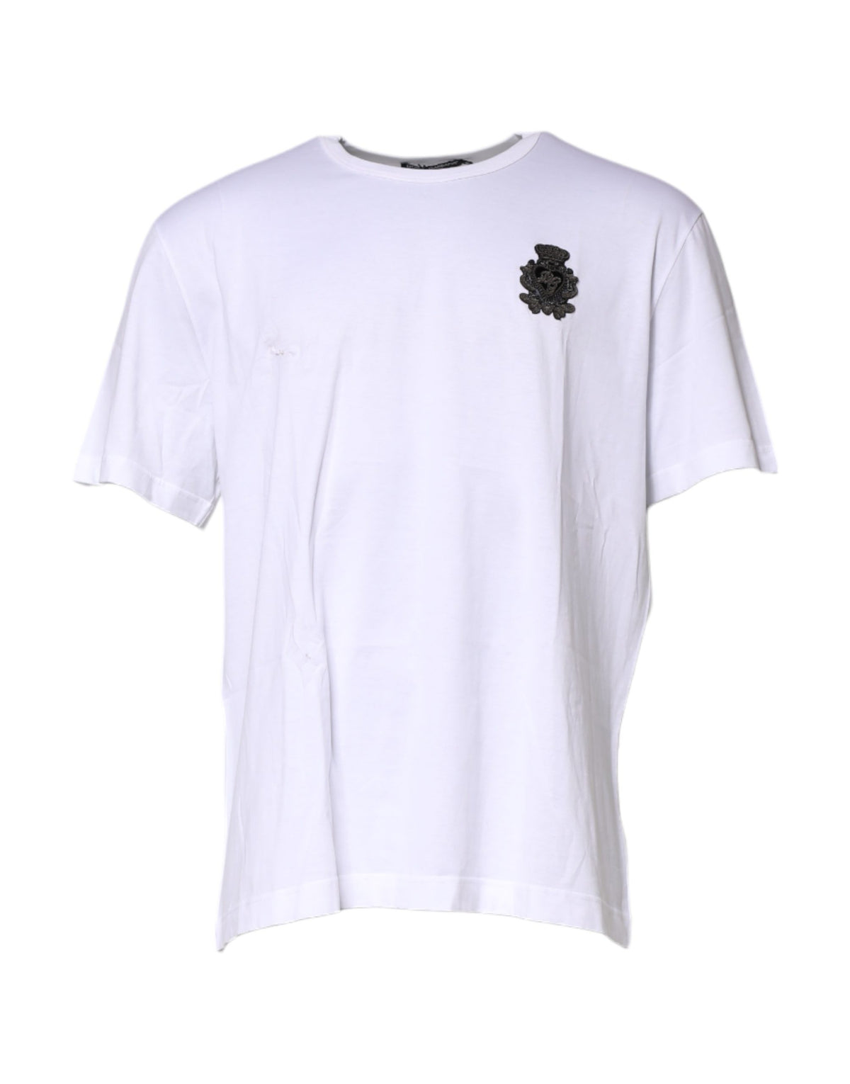 Dolce & Gabbana White Cotton DG Logo Embroidery Men Men's T-shirt (Pre-Owned)