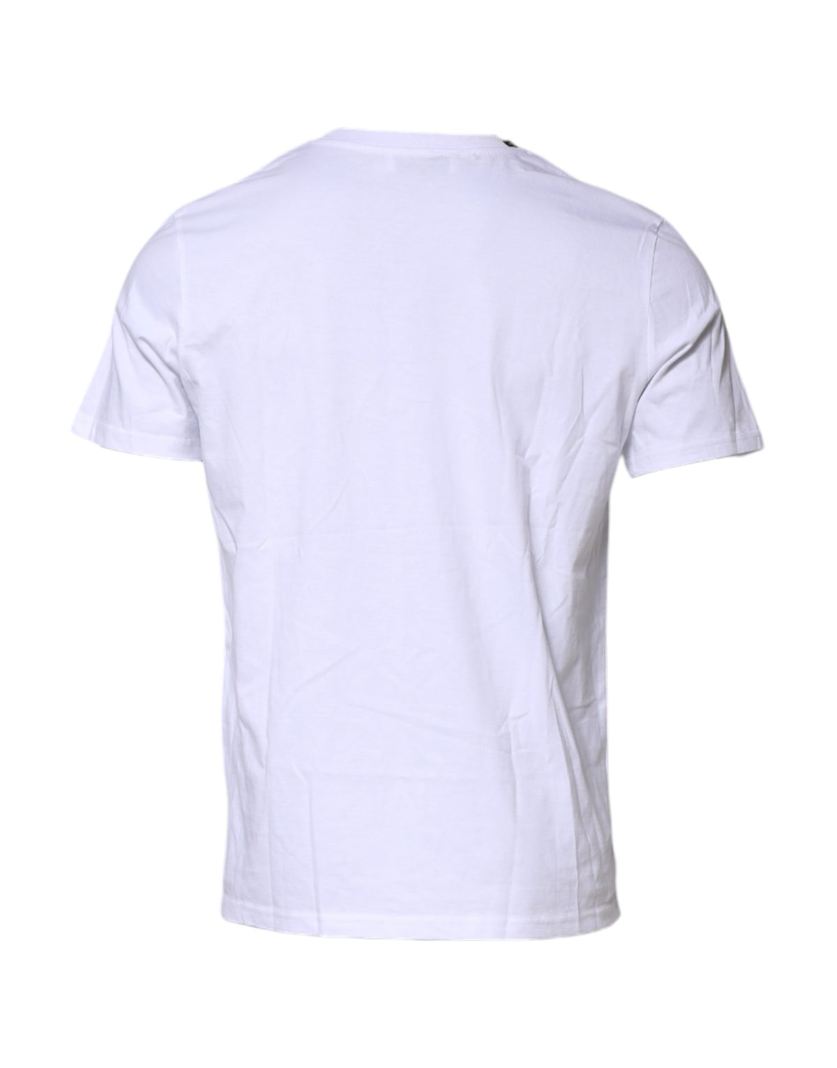 Dolce & Gabbana White Cotton Leopard Print Crew Neck Men's T-shirt (Pre-Owned)