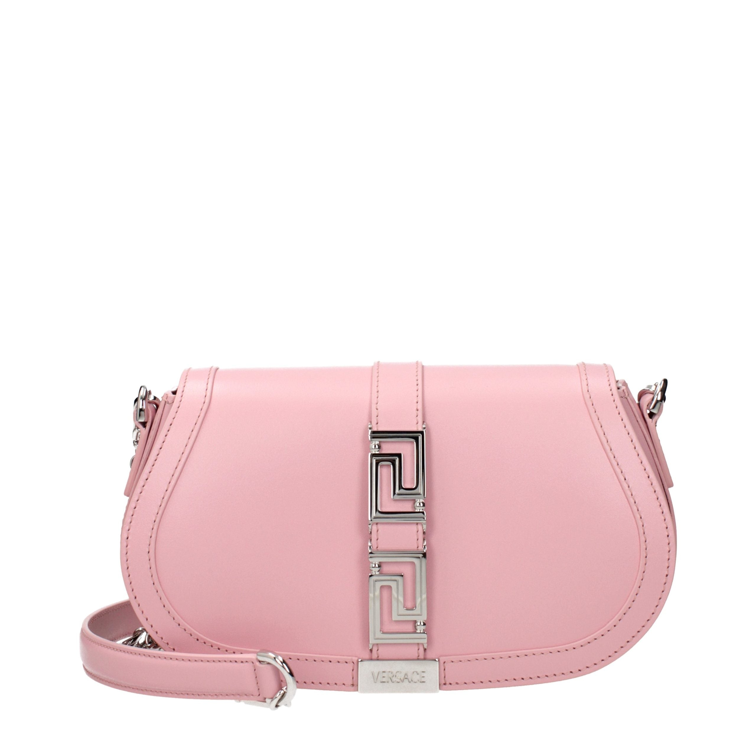 Versace Pink Leather Shoulder Women's Bag