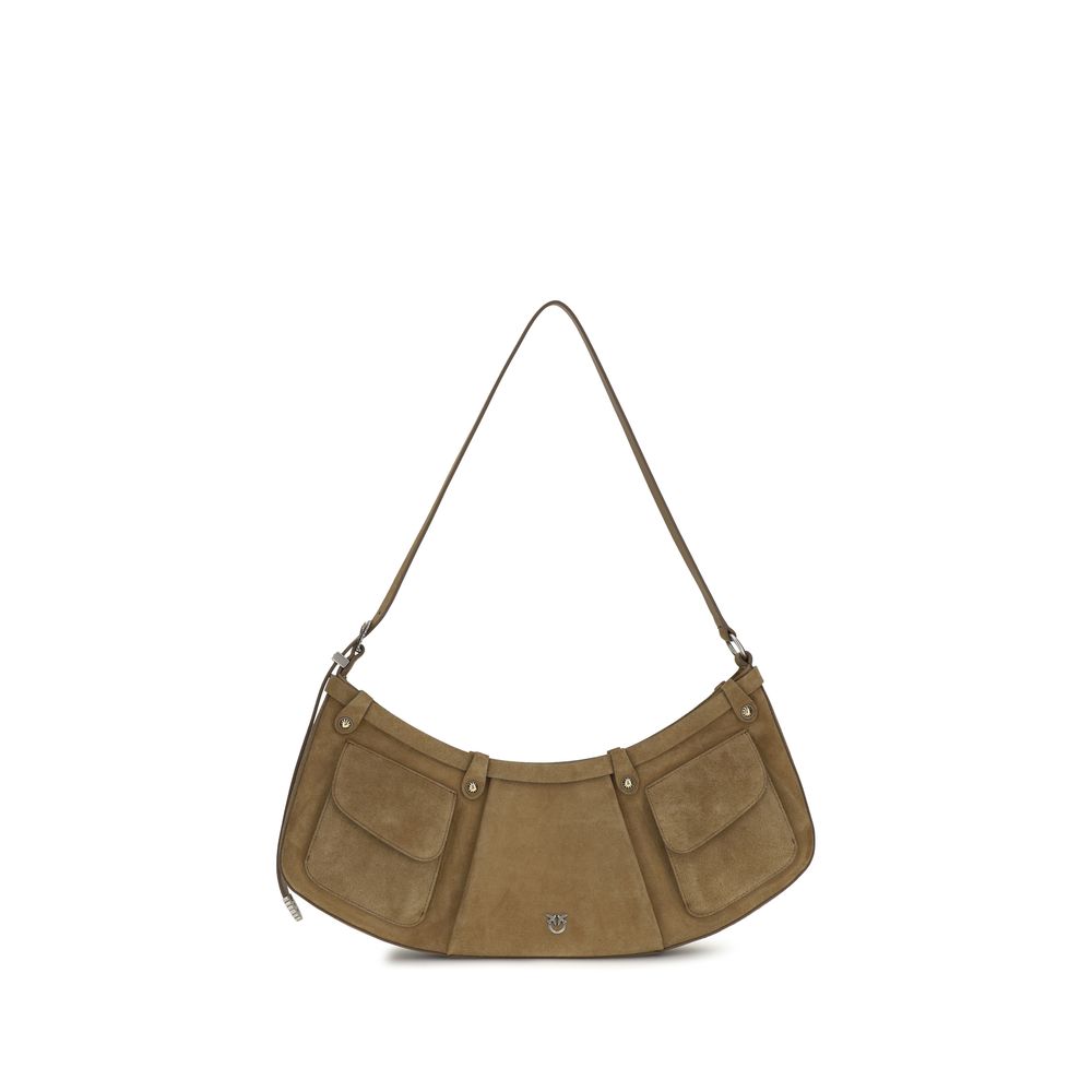 PINKO Beige Calf Leather Bos Taurus Shoulder Women's Bag