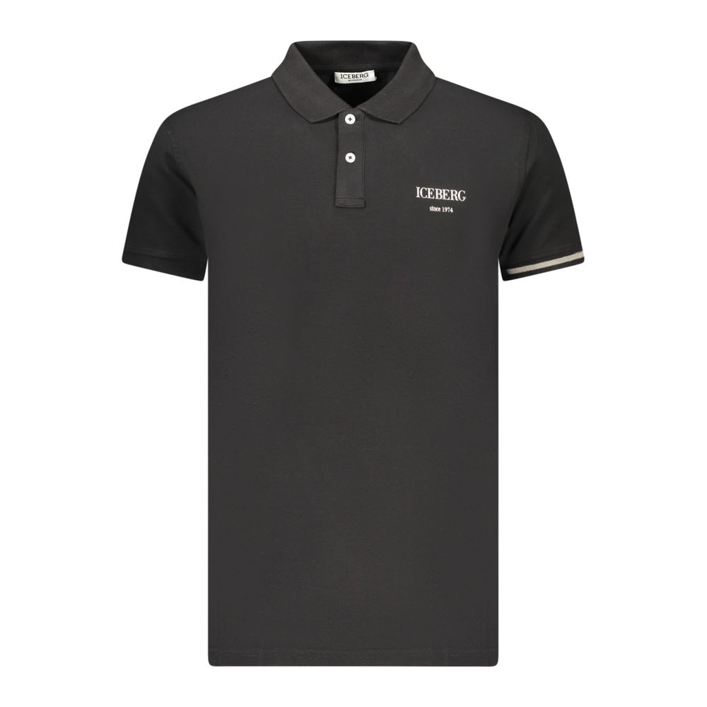 Iceberg Black Cotton Men Polo Men's Shirt