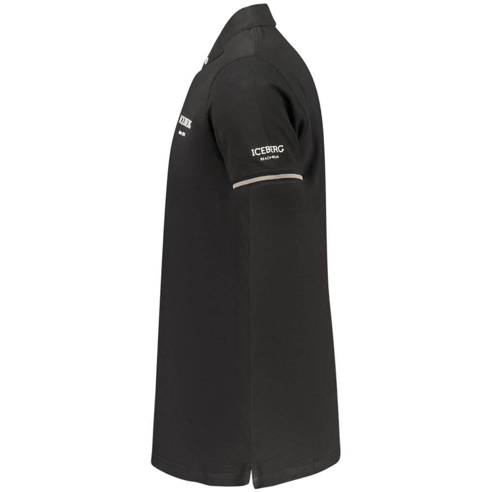Iceberg Black Cotton Men Polo Men's Shirt