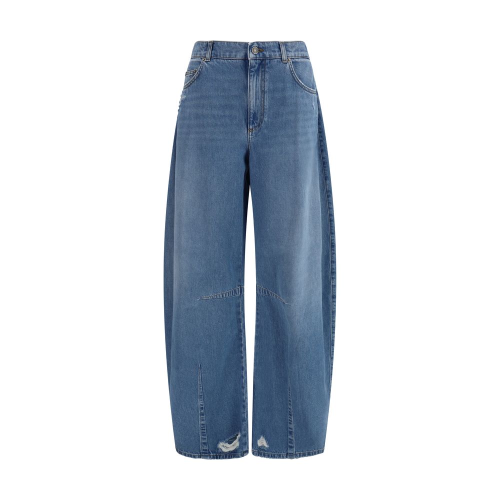 Dolce & Gabbana Blue Cotton Relaxed Fit Women's Jeans