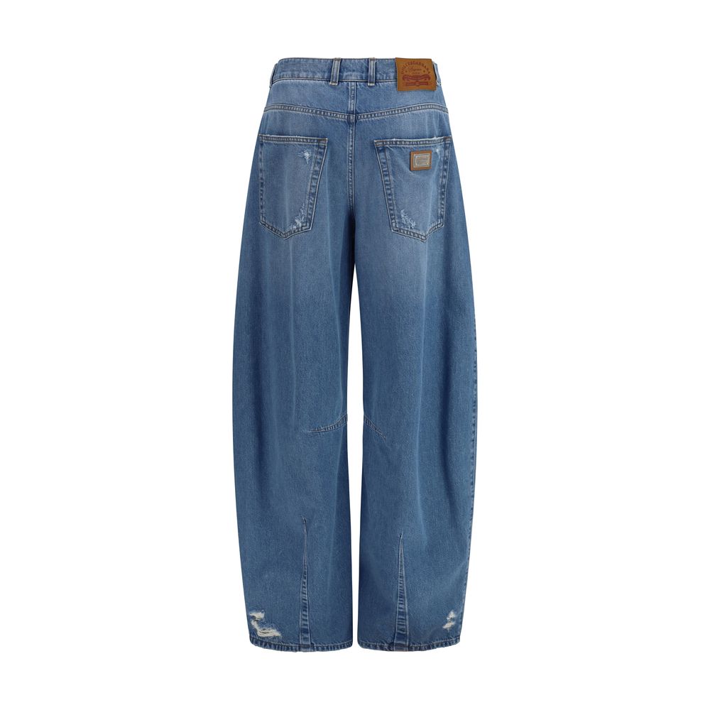 Dolce & Gabbana Blue Cotton Relaxed Fit Women's Jeans