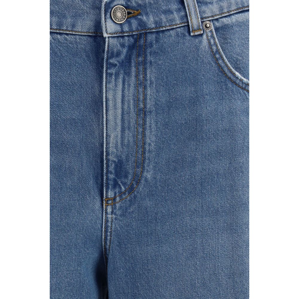 Dolce & Gabbana Blue Cotton Relaxed Fit Women's Jeans