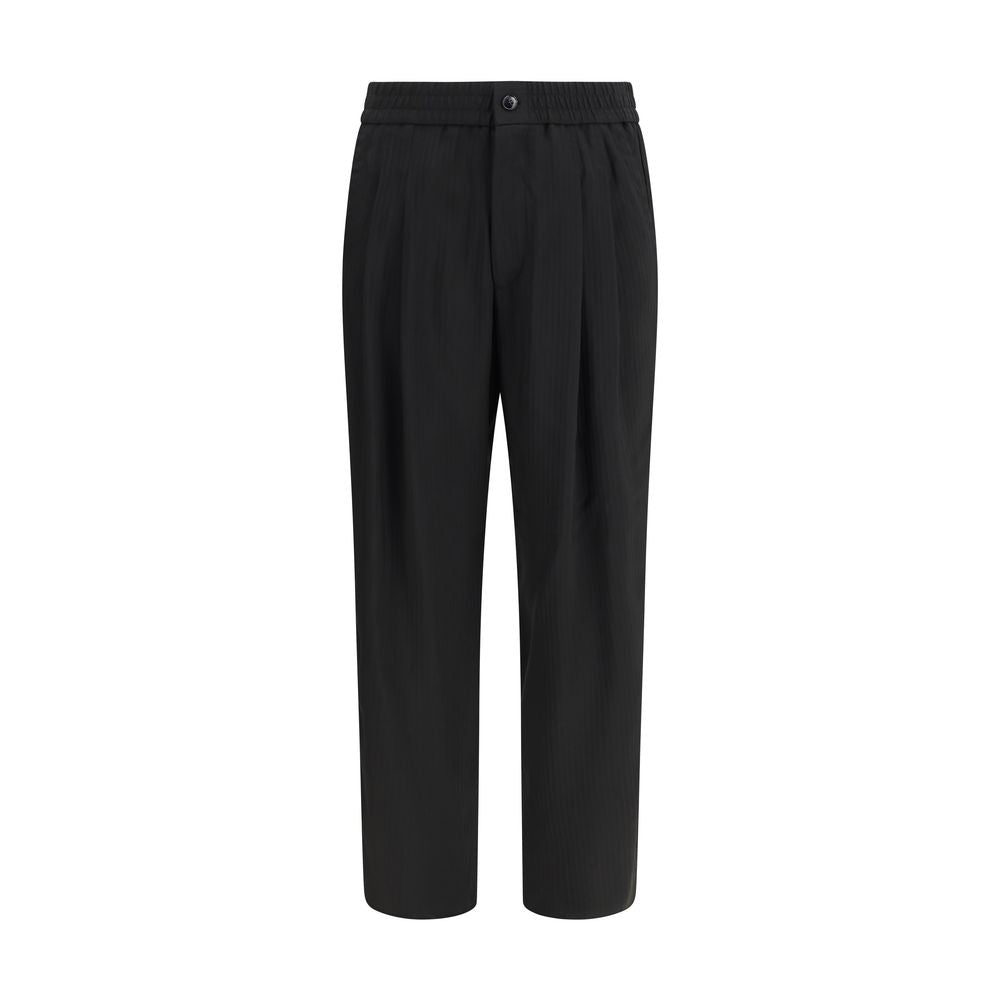 Giorgio Armani Black Viscose Casual Men's Pants