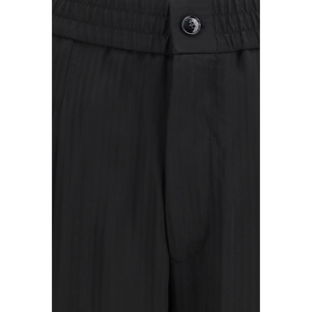 Giorgio Armani Black Viscose Casual Men's Pants