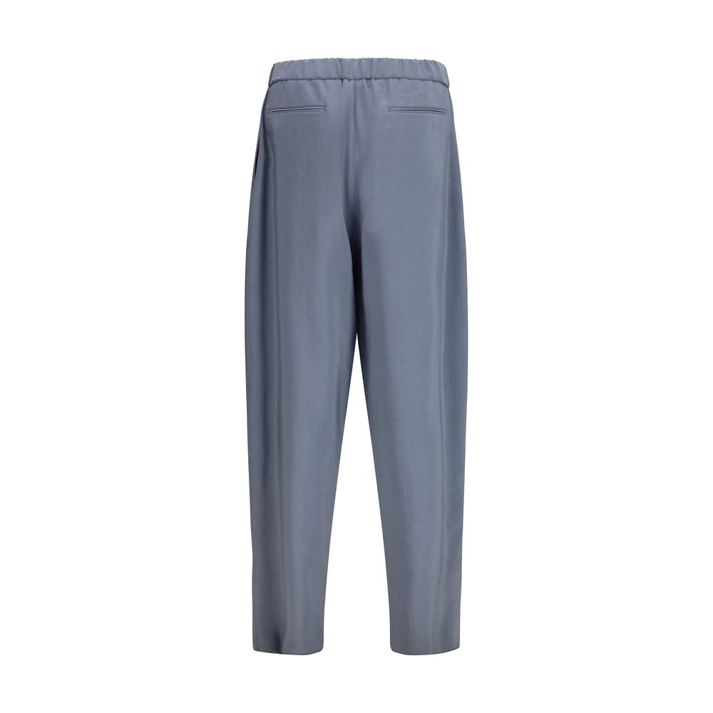 Giorgio Armani Gray Silk Casual Men's Pants