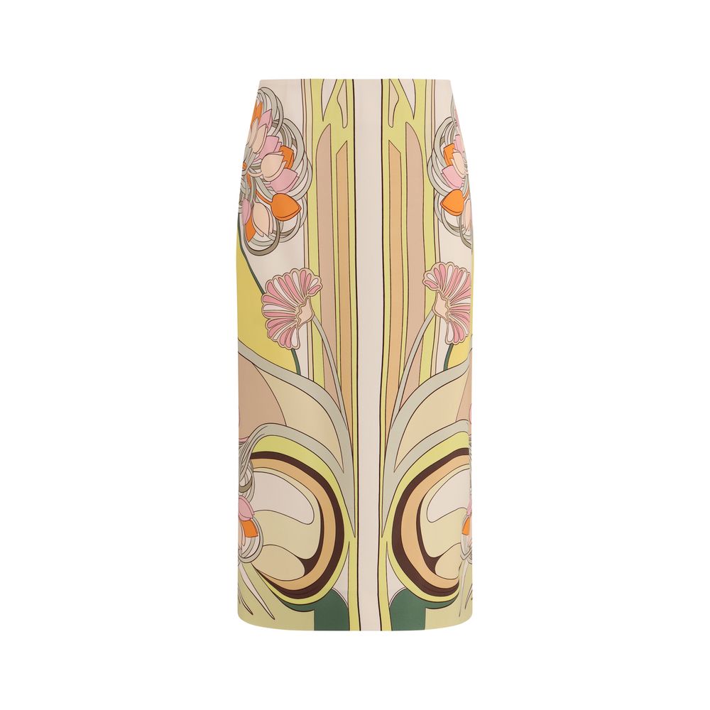 La Double J Multicolor Viscose Long Women's Skirt