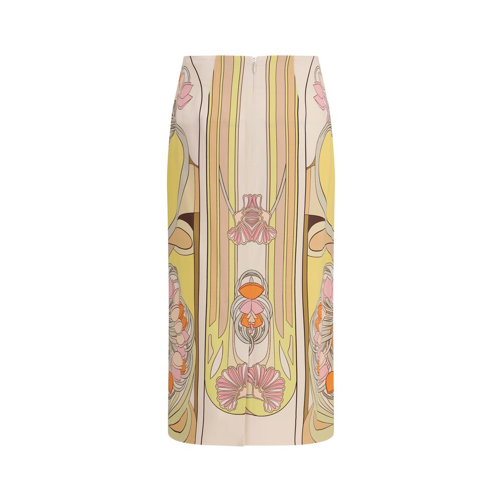 La Double J Multicolor Viscose Long Women's Skirt