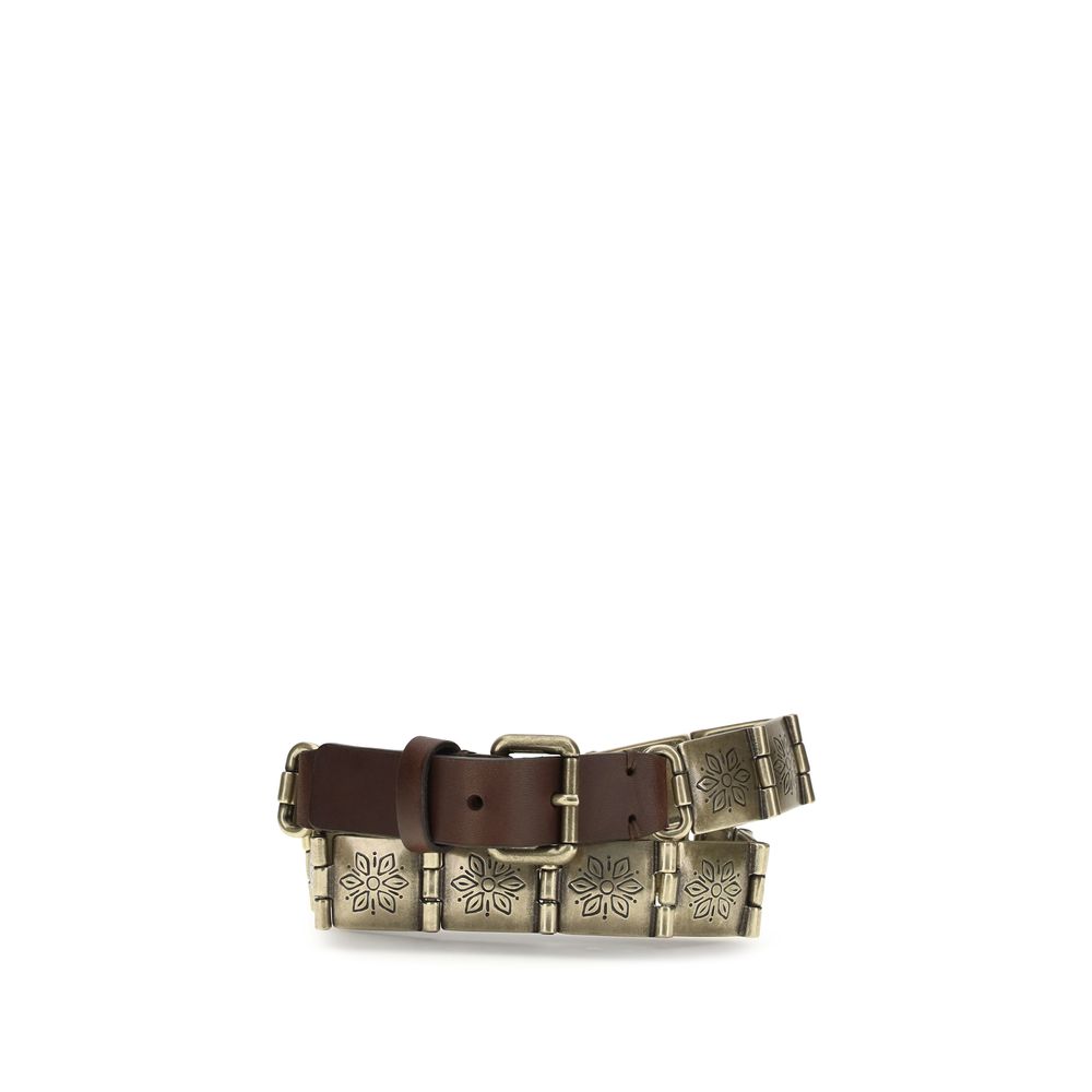 Etro Brown Calf Leather Bos Taurus Regular Women's Belt