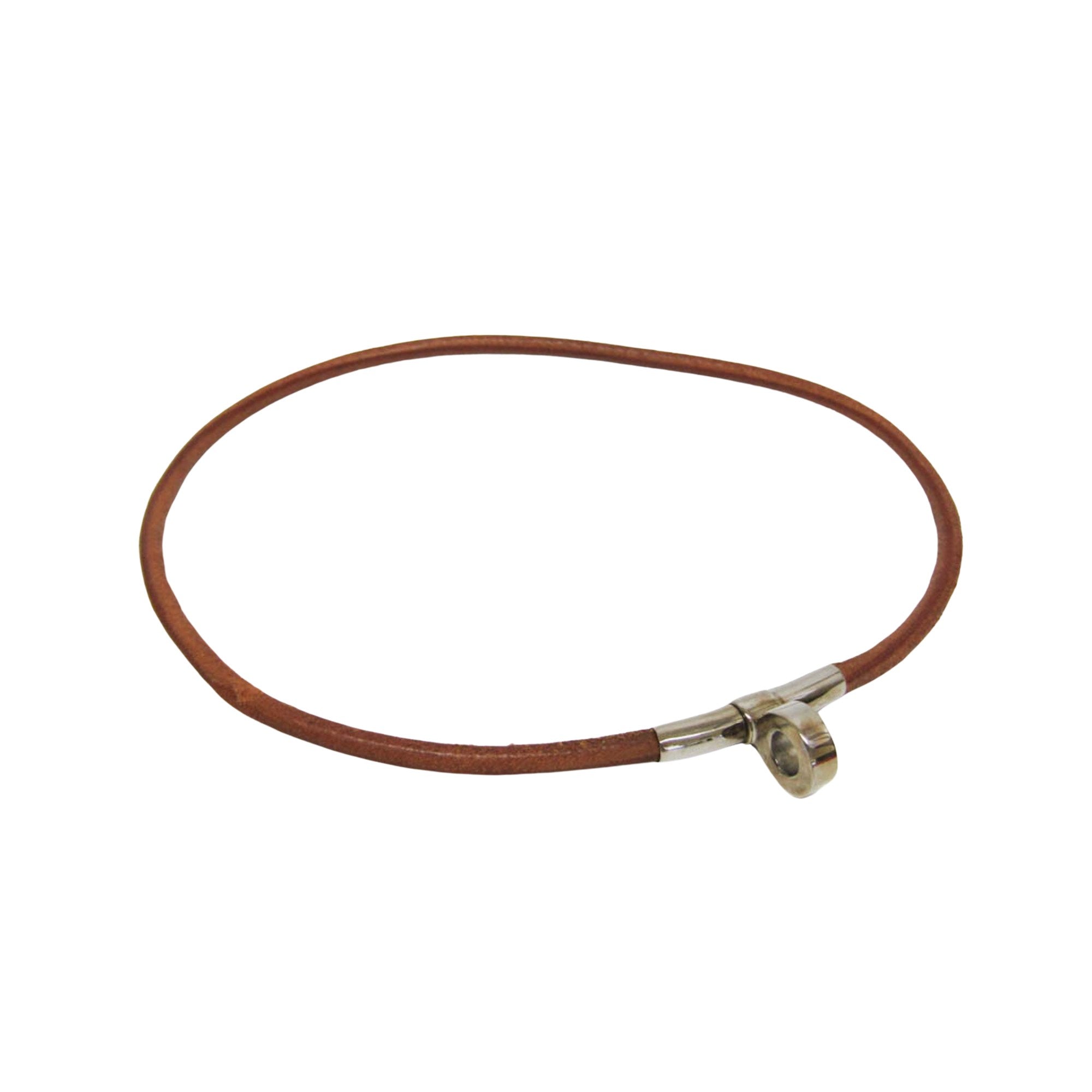 Hermès Brown Leather Necklace Jewelry (Pre-Owned)