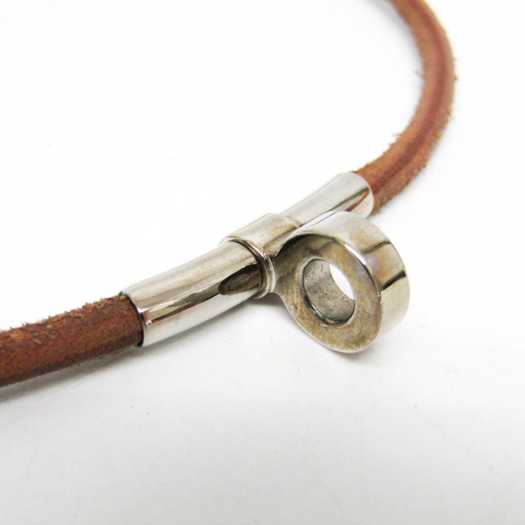 Hermès Brown Leather Necklace Jewelry (Pre-Owned)