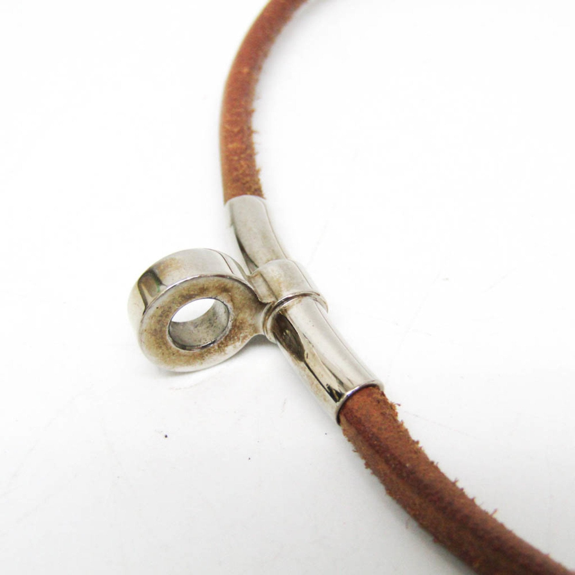 Hermès Brown Leather Necklace Jewelry (Pre-Owned)