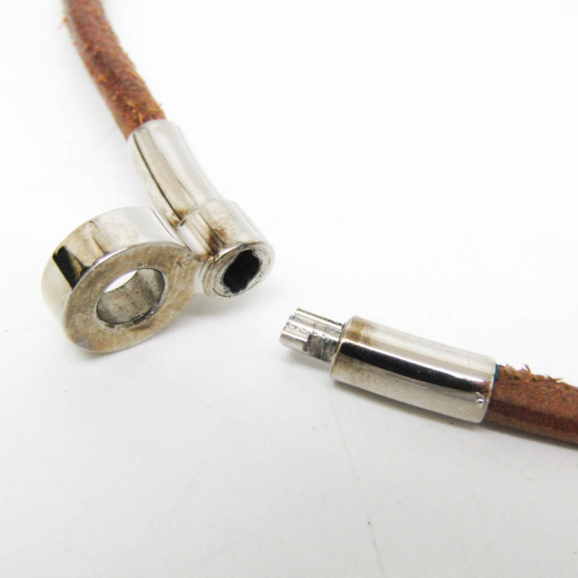 Hermès Brown Leather Necklace Jewelry (Pre-Owned)